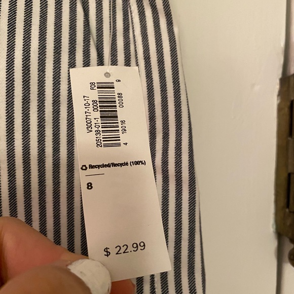 Navy Blue& White Stripped Everyday Short - Picture 4 of 7